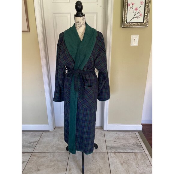 Victoria's Secret Authentic Country Cottons Plaid Terry Cloth Bath Robe M/L - Picture 7 of 16
